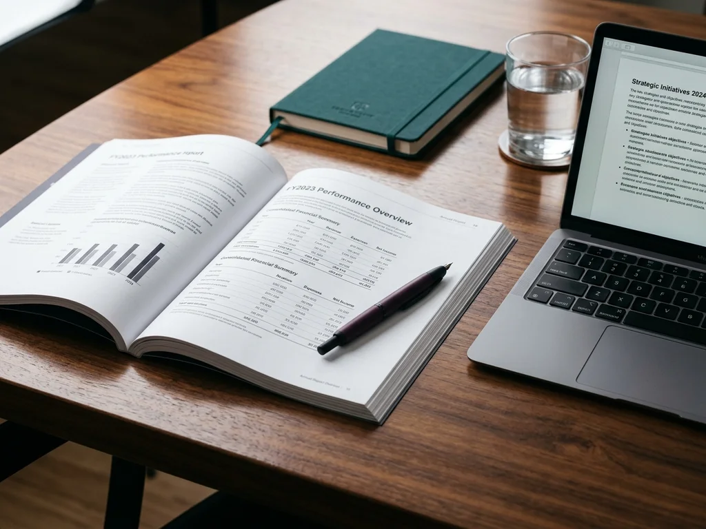 Rapport d'activité et outils de bureau pour une analyse stratégique claire et précise.